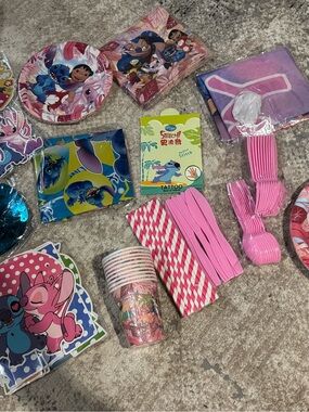 Disney Lilo & Stitch Pink Party Cutlery and Tableware Set